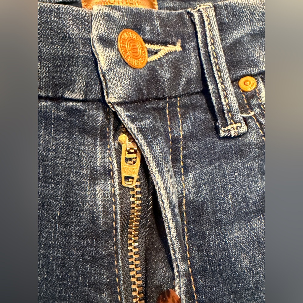 MOTHER Womens Jeans High Waisted Looker Teaming Up Skinny Dark Denim Jeans 25 - Picture 14 of 16